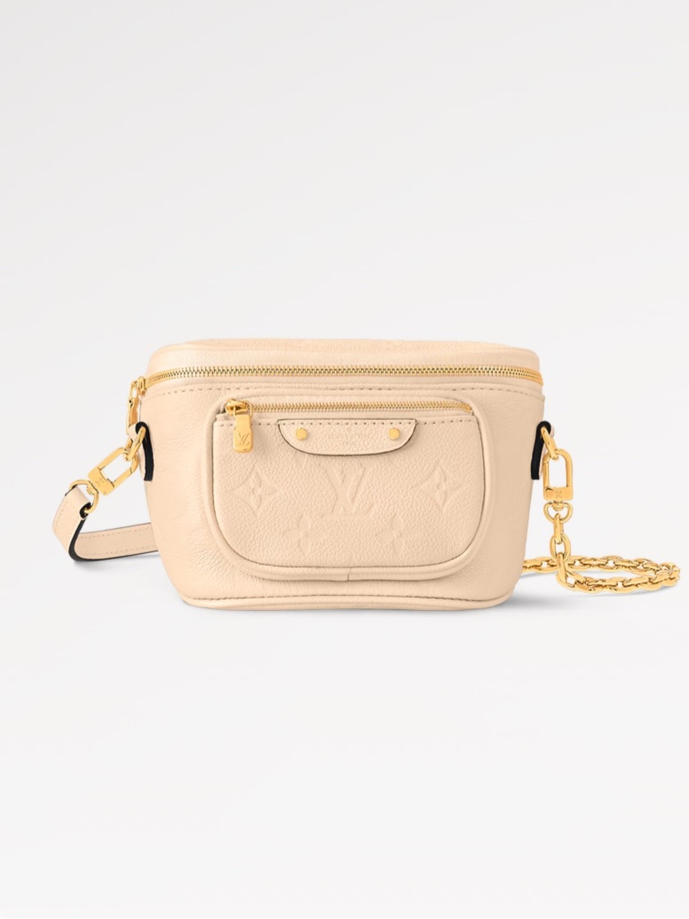 AUTHENTIC* Louis Vuitton Cream Mini Camera Crossbody with Gold Hardware